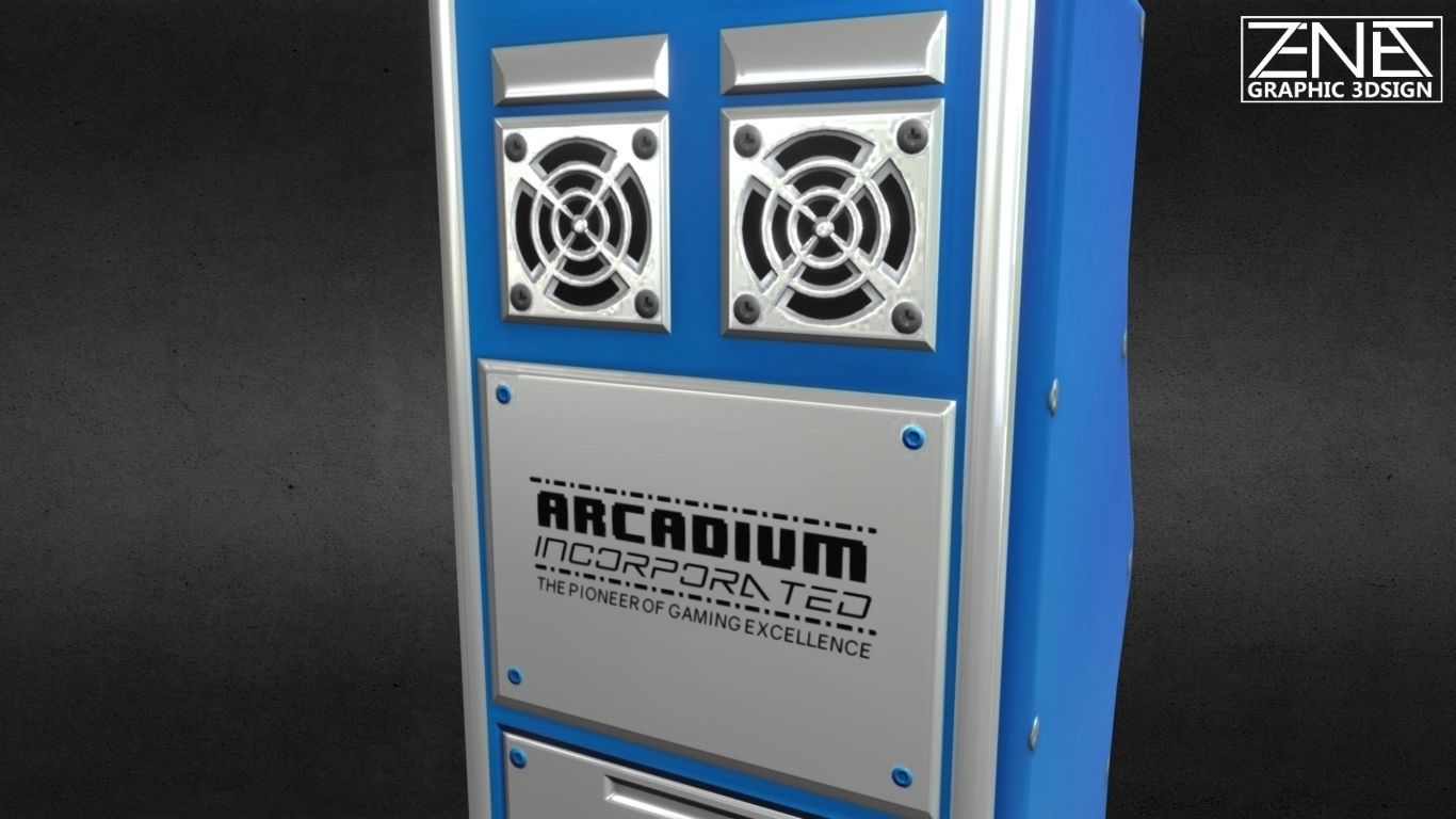 Retro Arcade Machine Optimized Low-Poly Asset Low-poly 3D model_9