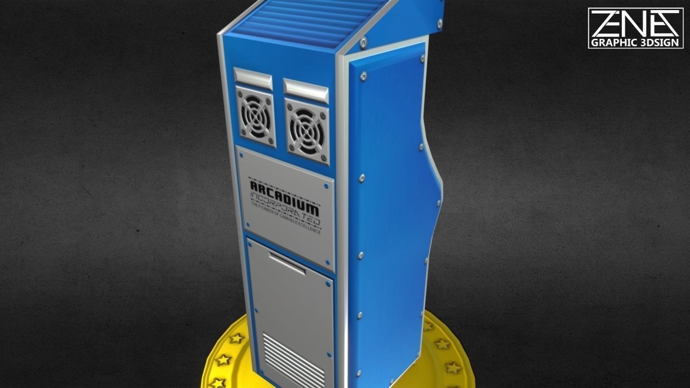 Retro Arcade Machine Optimized Low-Poly Asset Low-poly 3D model_12