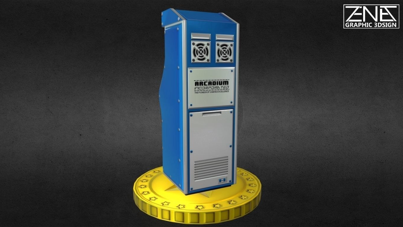 Retro Arcade Machine Optimized Low-Poly Asset Low-poly 3D model_4