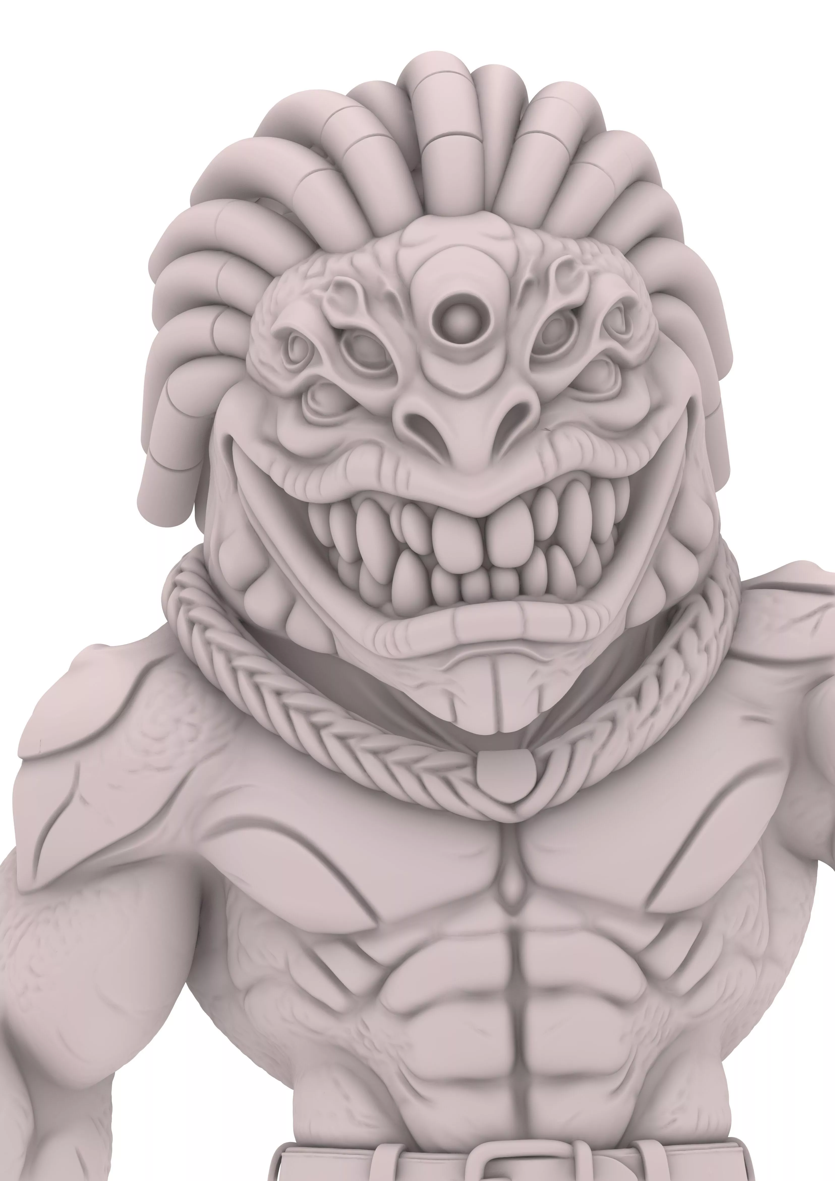 Lizard Reptile Lagartol Monster Warrior Krieger 3D print model