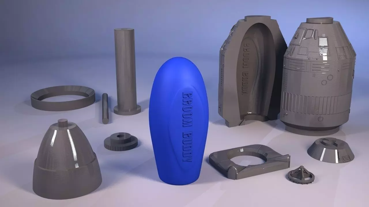 Apollo model and rubber handle mould 2-in-1 3D print model_0