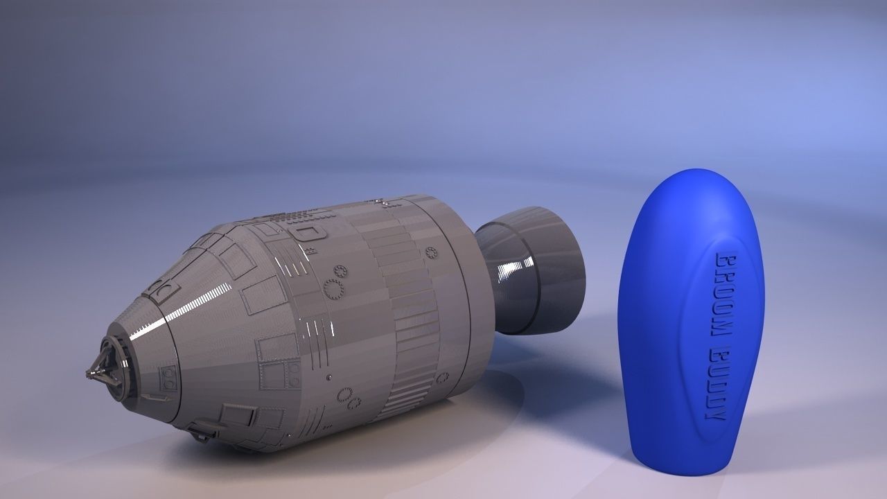 Apollo model and rubber handle mould 2-in-1 3D print model_2