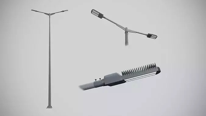 T-Shaped Double Arm Road LED Lighting Pole