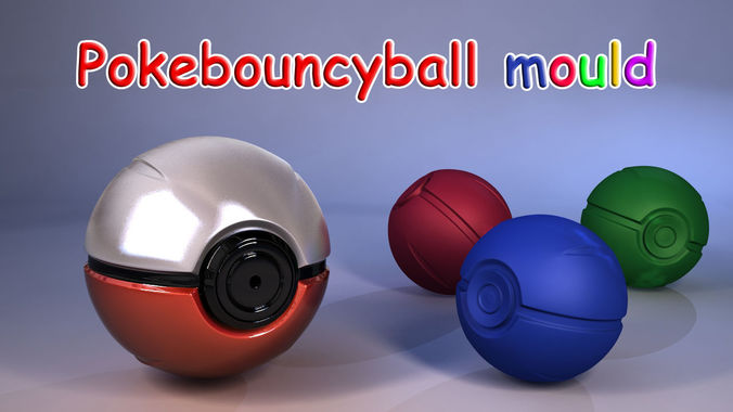 Pokemon bouncyball mould 2-in-1 3D print model