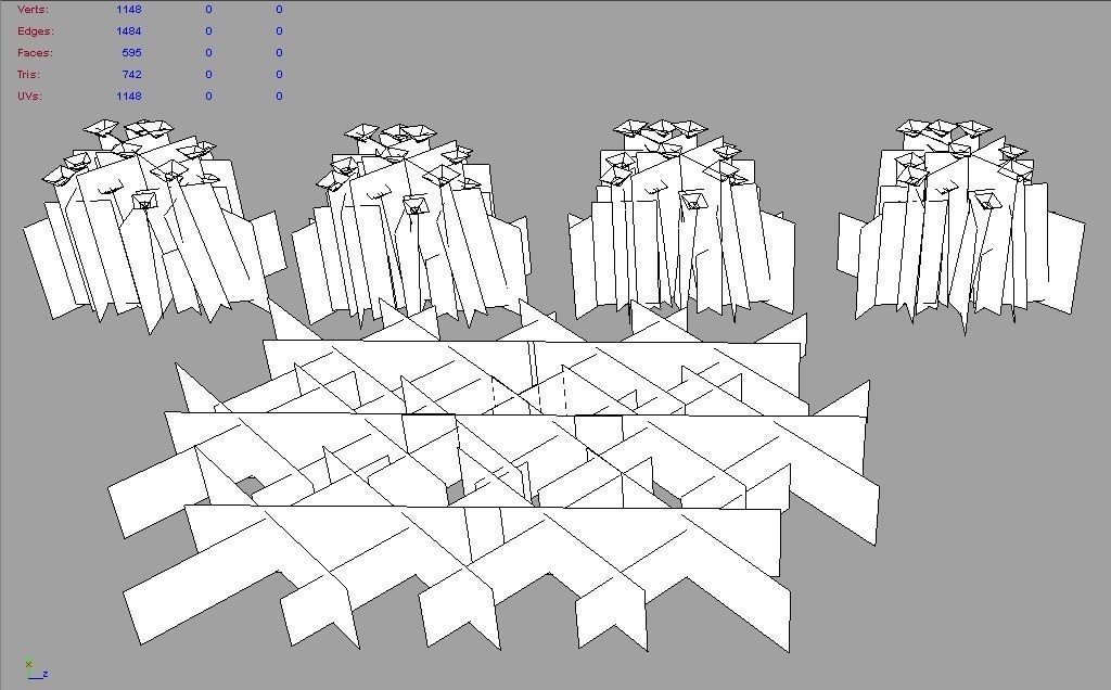 Lowpoly flowers and grass Low-poly 3D model_5