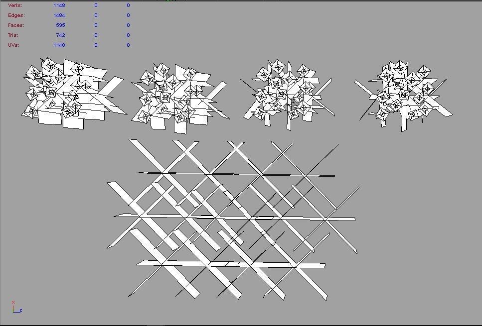 Lowpoly flowers and grass Low-poly 3D model_4