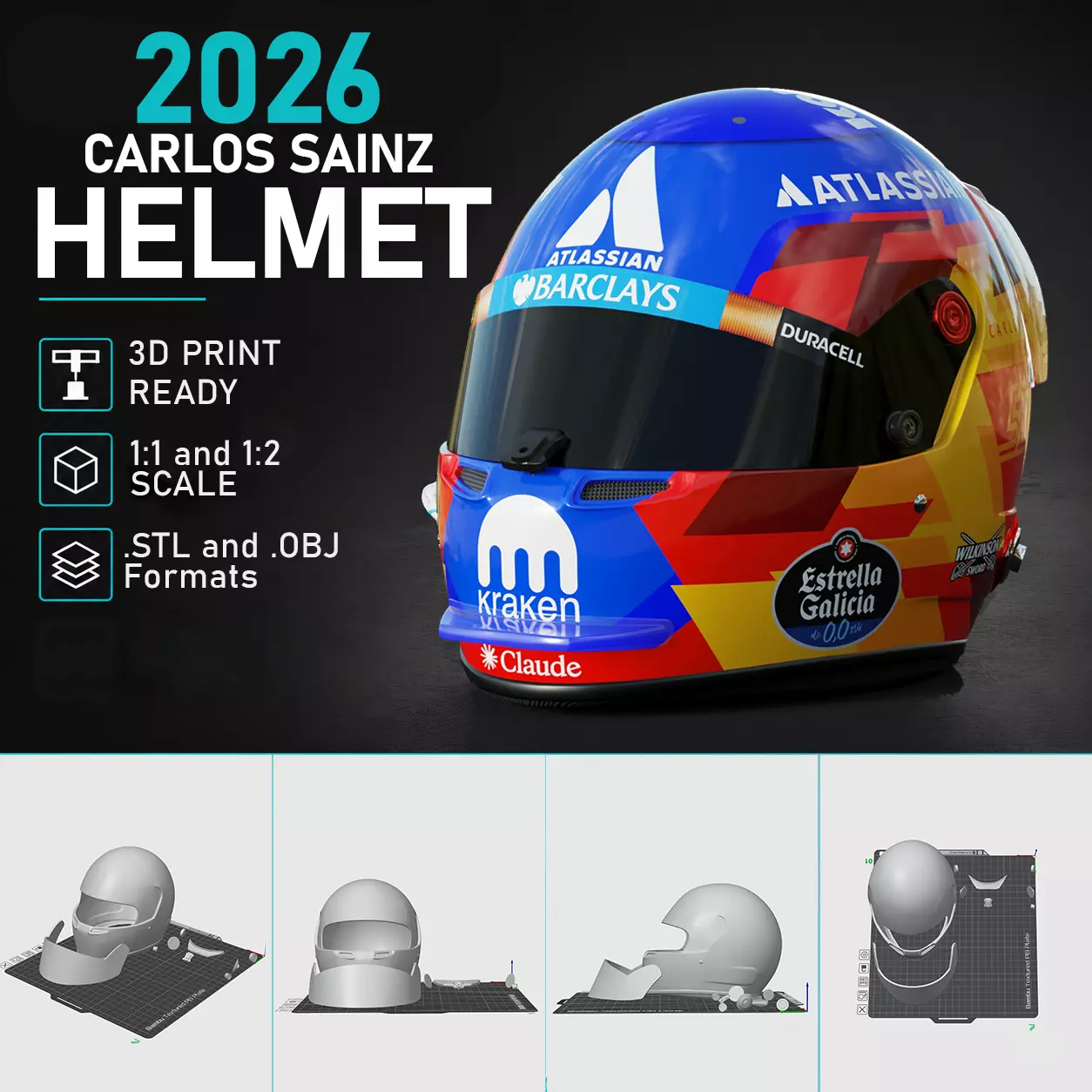 F1 Carlos Sainz 2026 Helmet 3D Print 3D print model