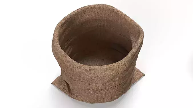 Jute Sack with Coffee Beans Full 3D model 7