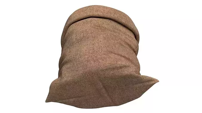Jute Sack with Coffee Beans Full 3D model 4