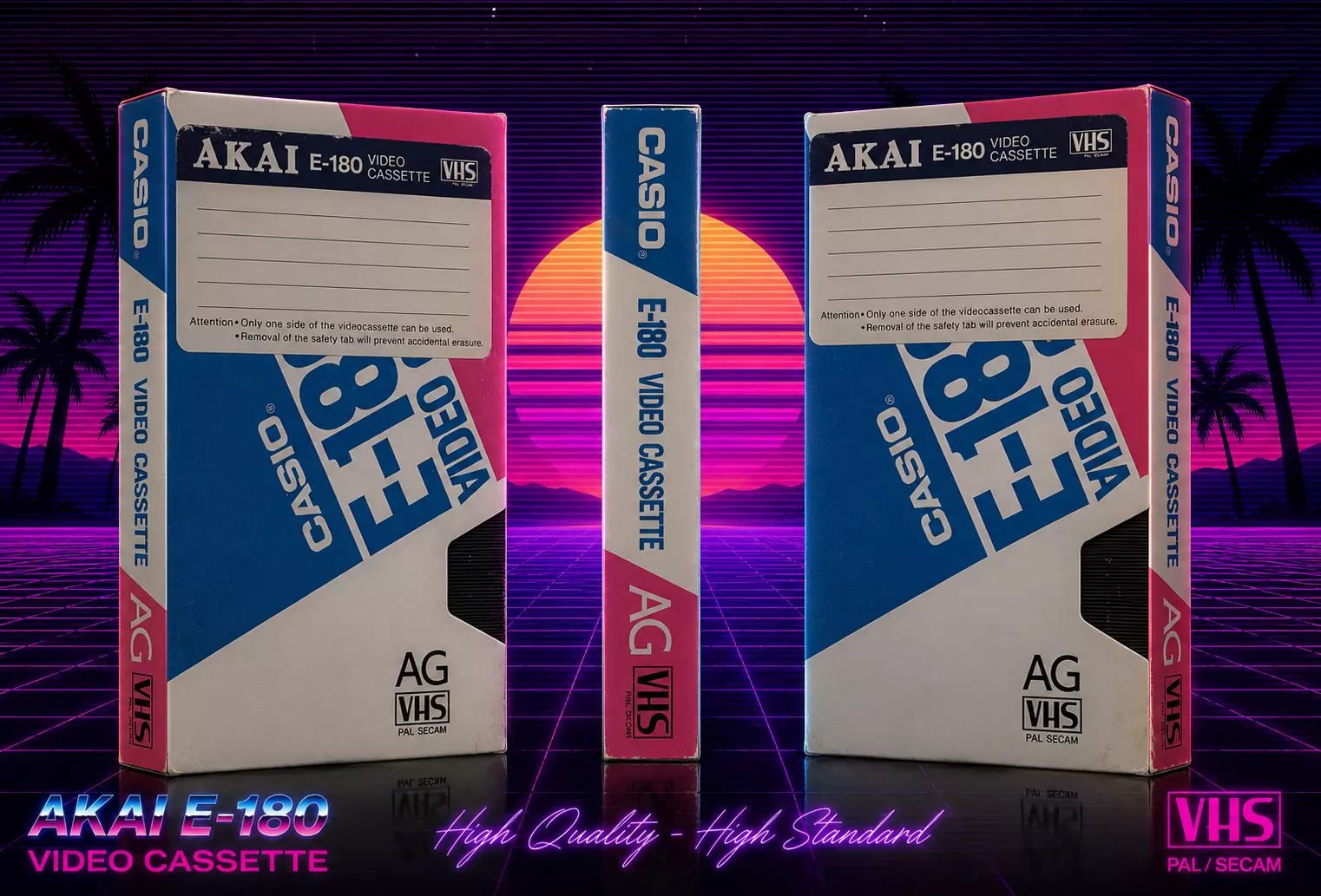 VHS Casio E-180 AG Low-poly 3D model