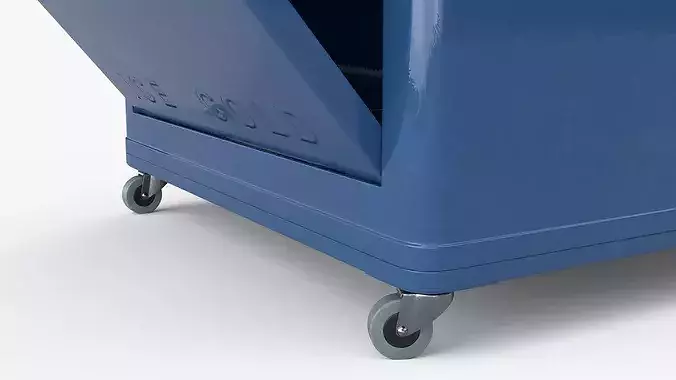 Retro Soda Dispenser with Open Door and Bottles Blue 3D model 7