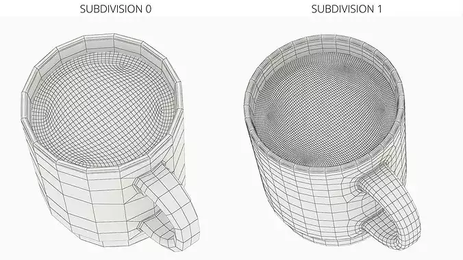 Ceramic Coffee Mug with Latte Art 3D model 6