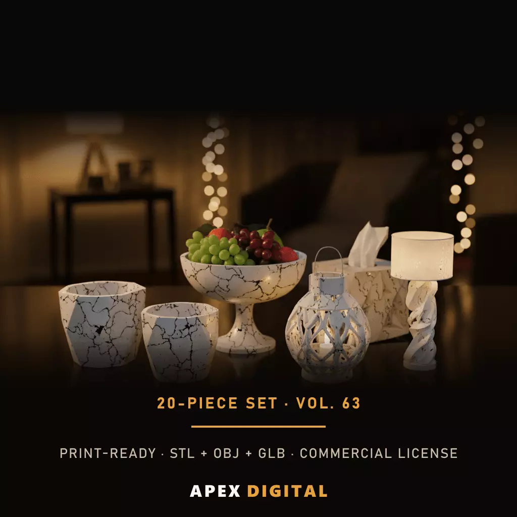 20-Piece Home Decor Collection Vol 63 - 3D Print STL 3D print model