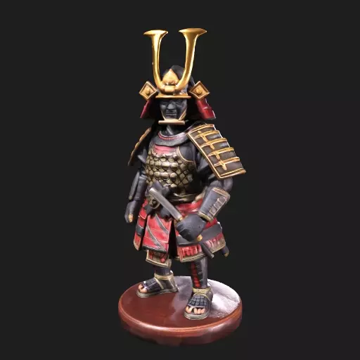 Samurai Warrior Figurine 3D Model 3D model