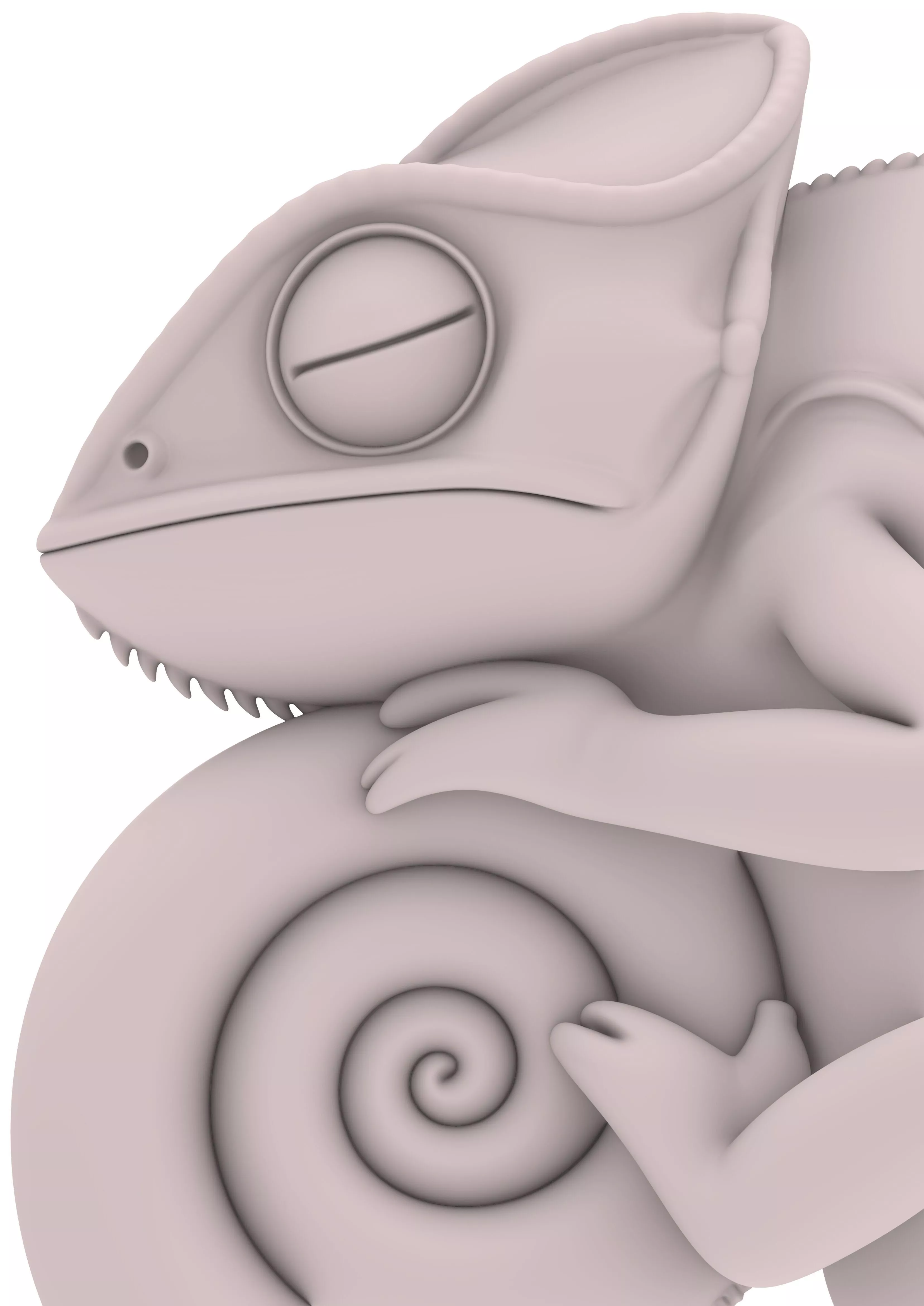 Chameleon Lizard Echse Lagarto Reptile chibi 3D print model