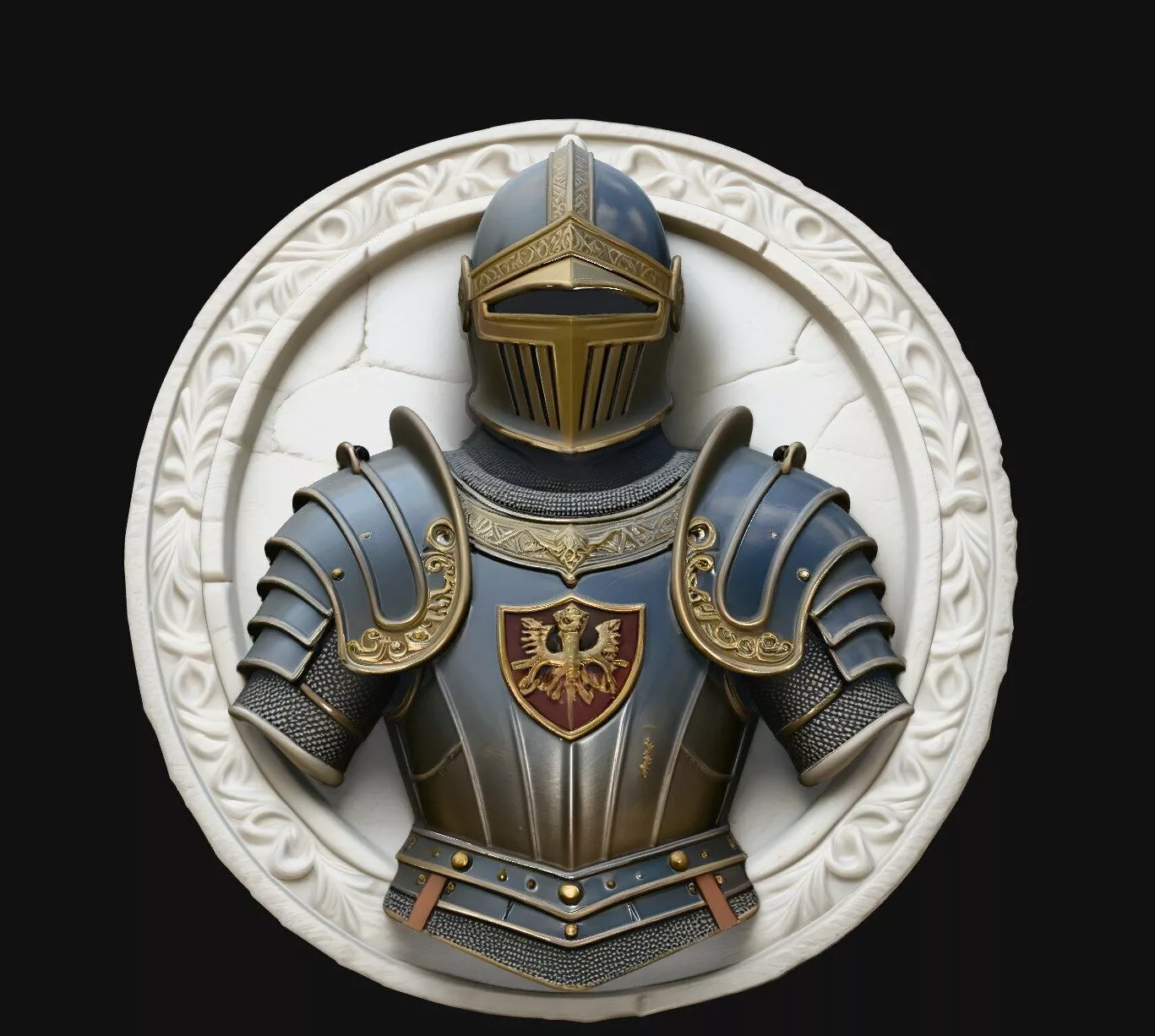 Medieval Knight Armor Shield Medallion Pendant Jewelry Model 3D print model