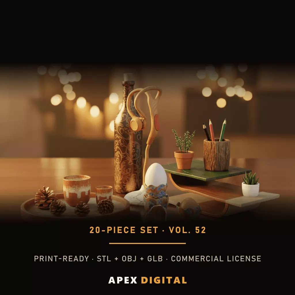 20-Piece Home Decor Collection Vol 52 - 3D Print STL 3D print model