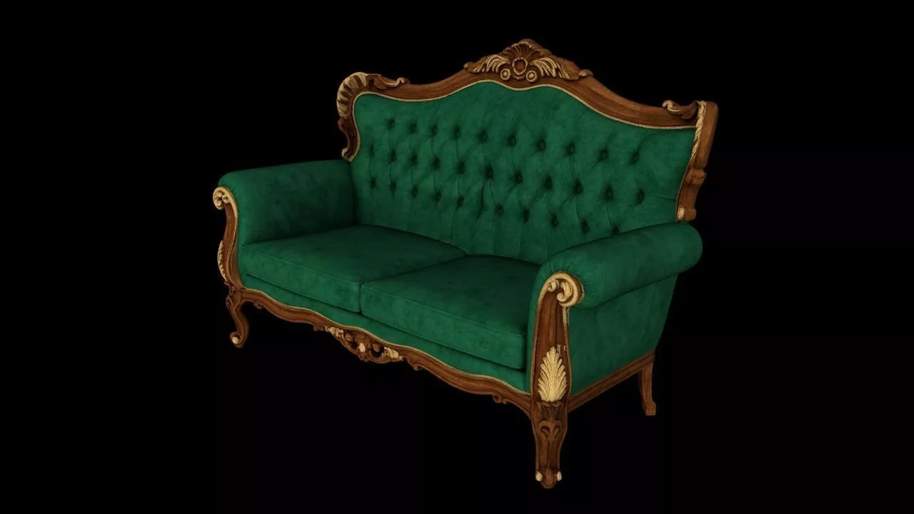 Elegant antique armchair 3D print model