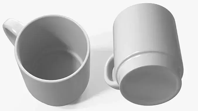 Porcelain Cappuccino Cup 3D model 4