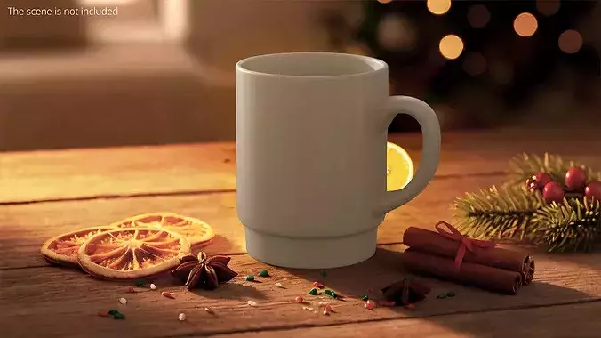 Porcelain Cappuccino Cup 3D model 2