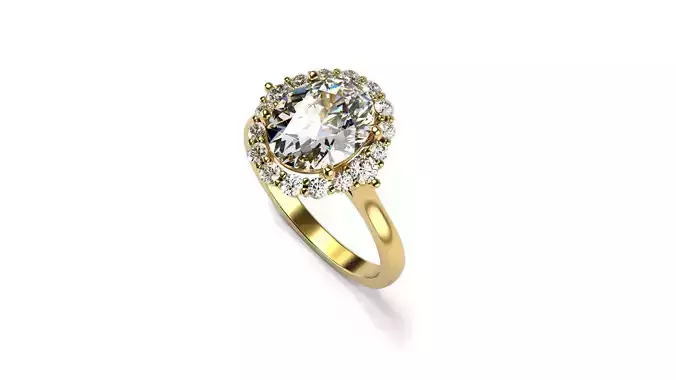 High Halo Engagement Ring