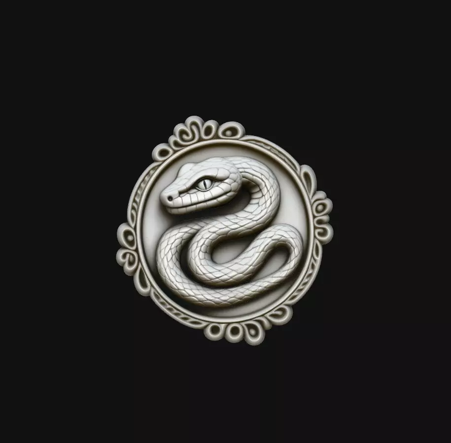 Small Coiled Snake Pendant 3D Print Model Free 3D print model