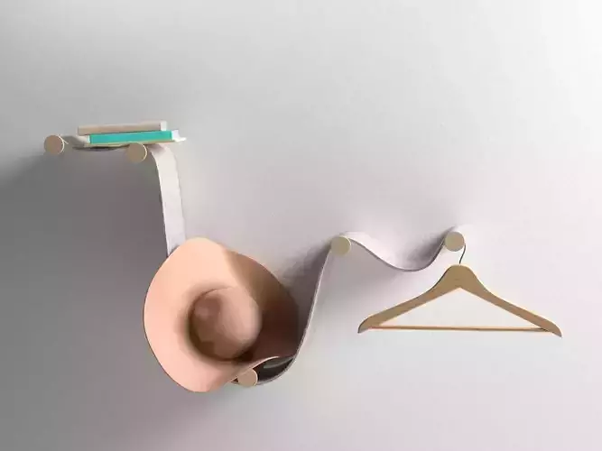 Organize with Books Summer Hat and Hanger 3D model