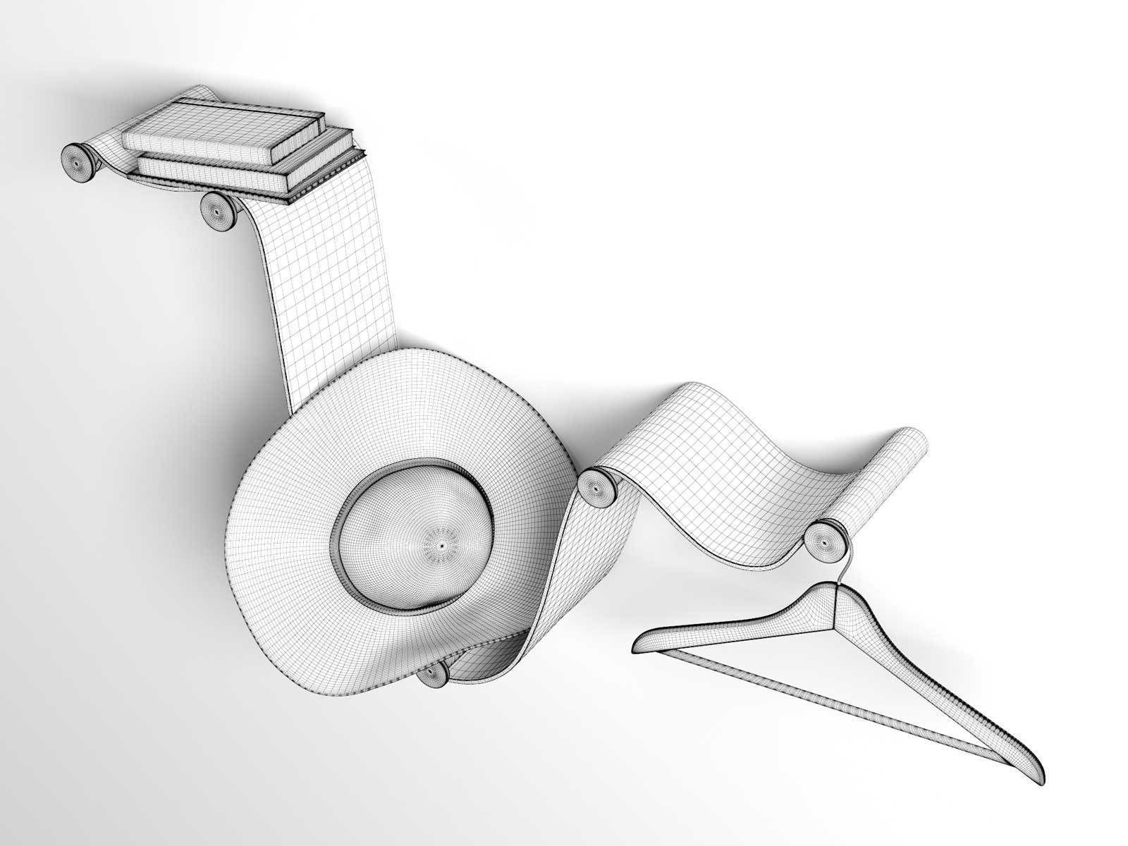 Organize with Books Summer Hat and Hanger 3D model_1