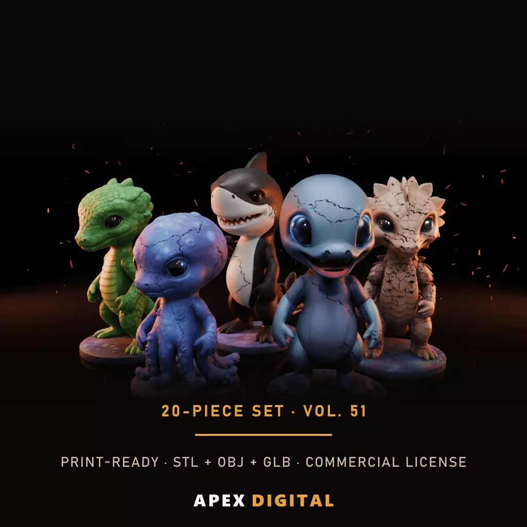 20-Piece Flexi Animals Collection Vol 51 - 3D Print STL 3D print model
