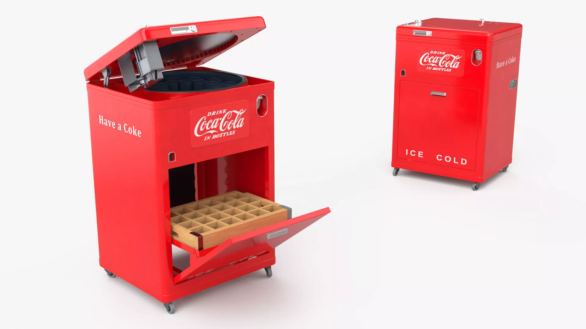 Coca-Cola Bottle Cooler with Rotary Loader Vintage Rigged Maya 3D model