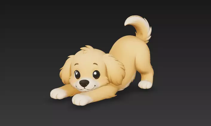 Puppy ready to play 3D print model