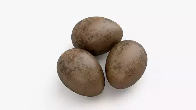 Natural Avian Eggs with Speckled Shell 3D model 3