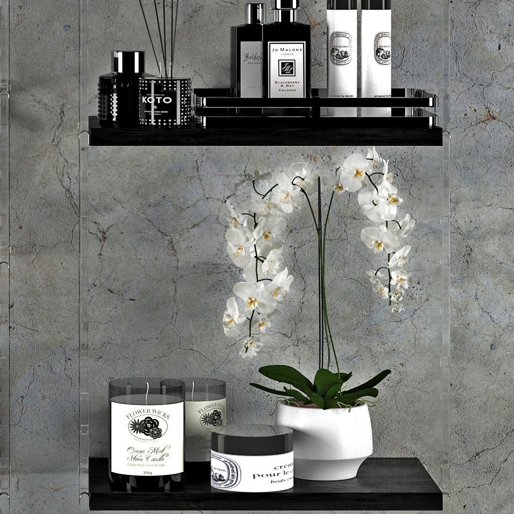 bathroom set 5 shelves 3D model_2
