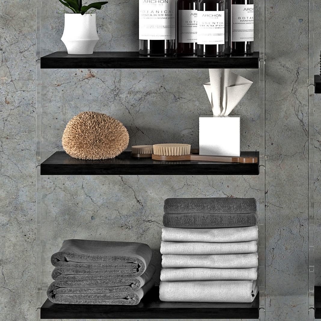 bathroom set 5 shelves 3D model_3