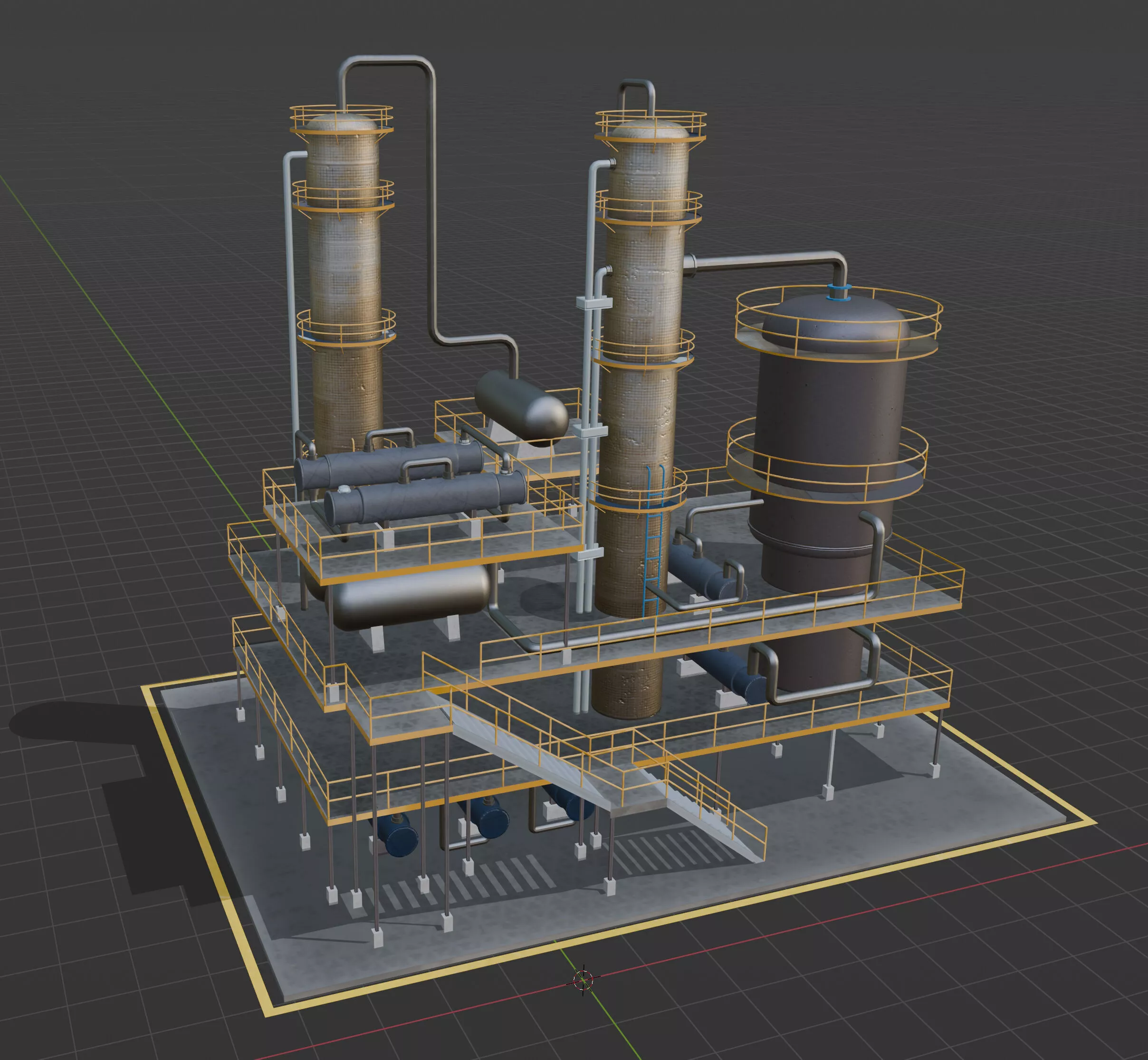photorealistic digital twin for large industrial equipment Low-poly 3D model