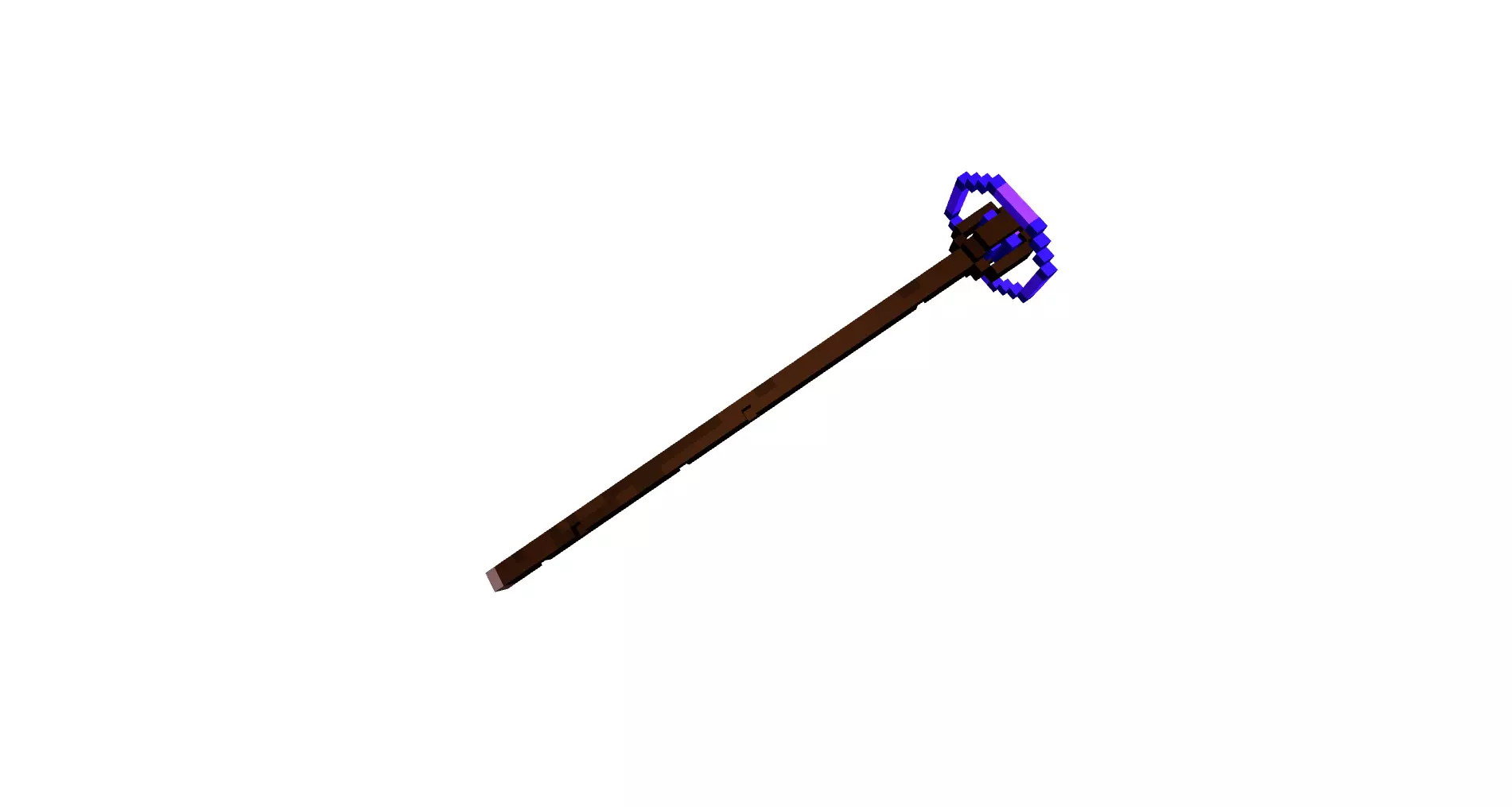 Voxel Wizard Staff 3D Asset 3D print model