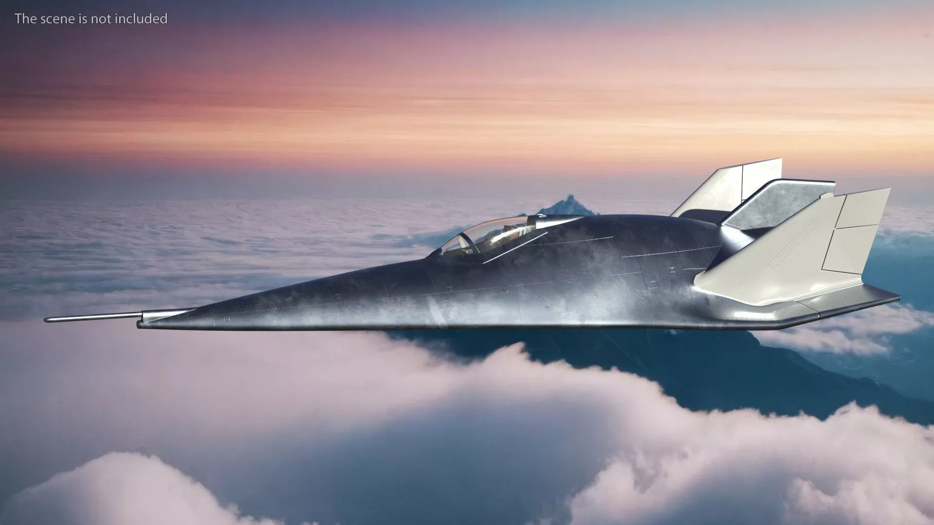 Experimental Lifting Body Jet Aircraft Rigged 3D model