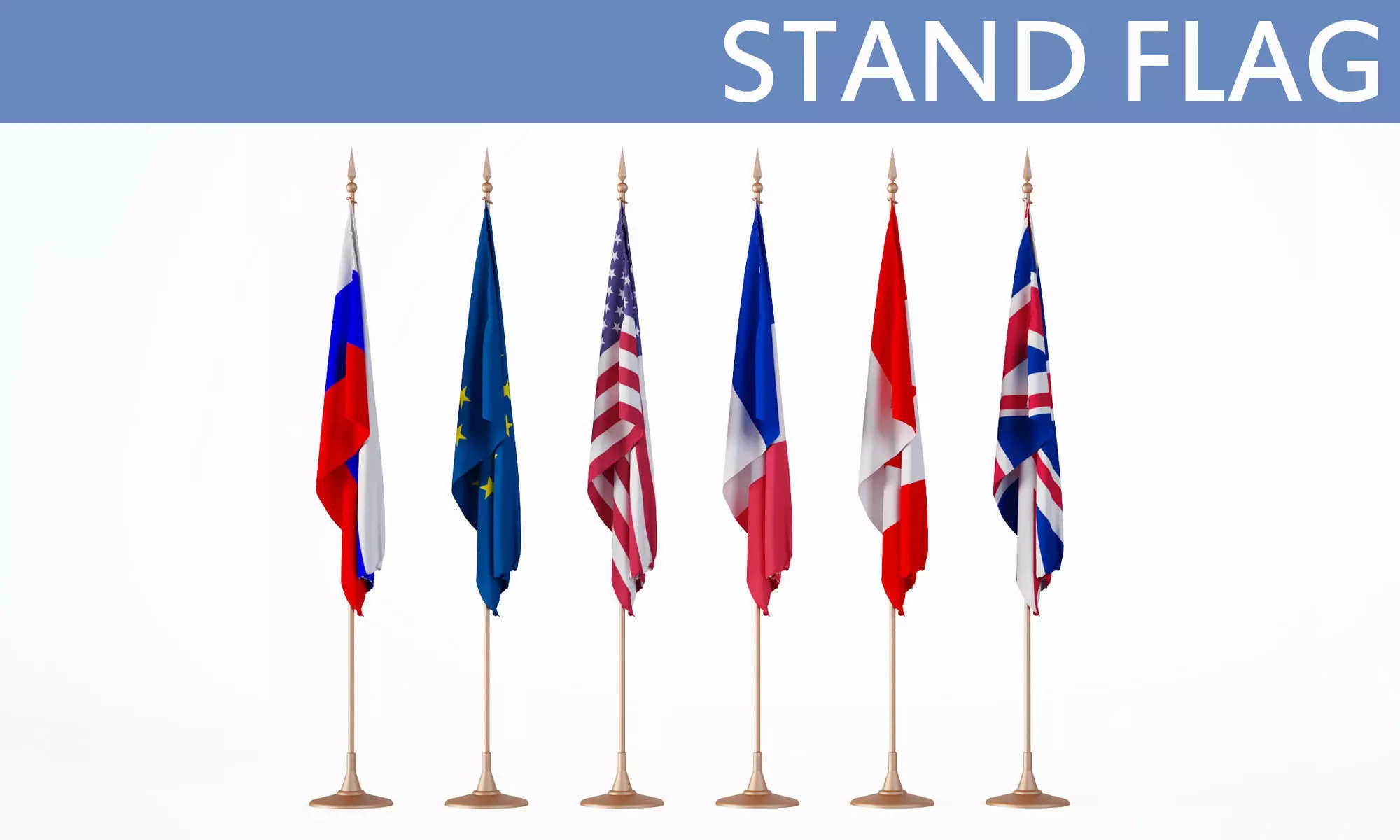 Flags five 3D model_0