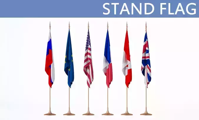 Flags five 3D model
