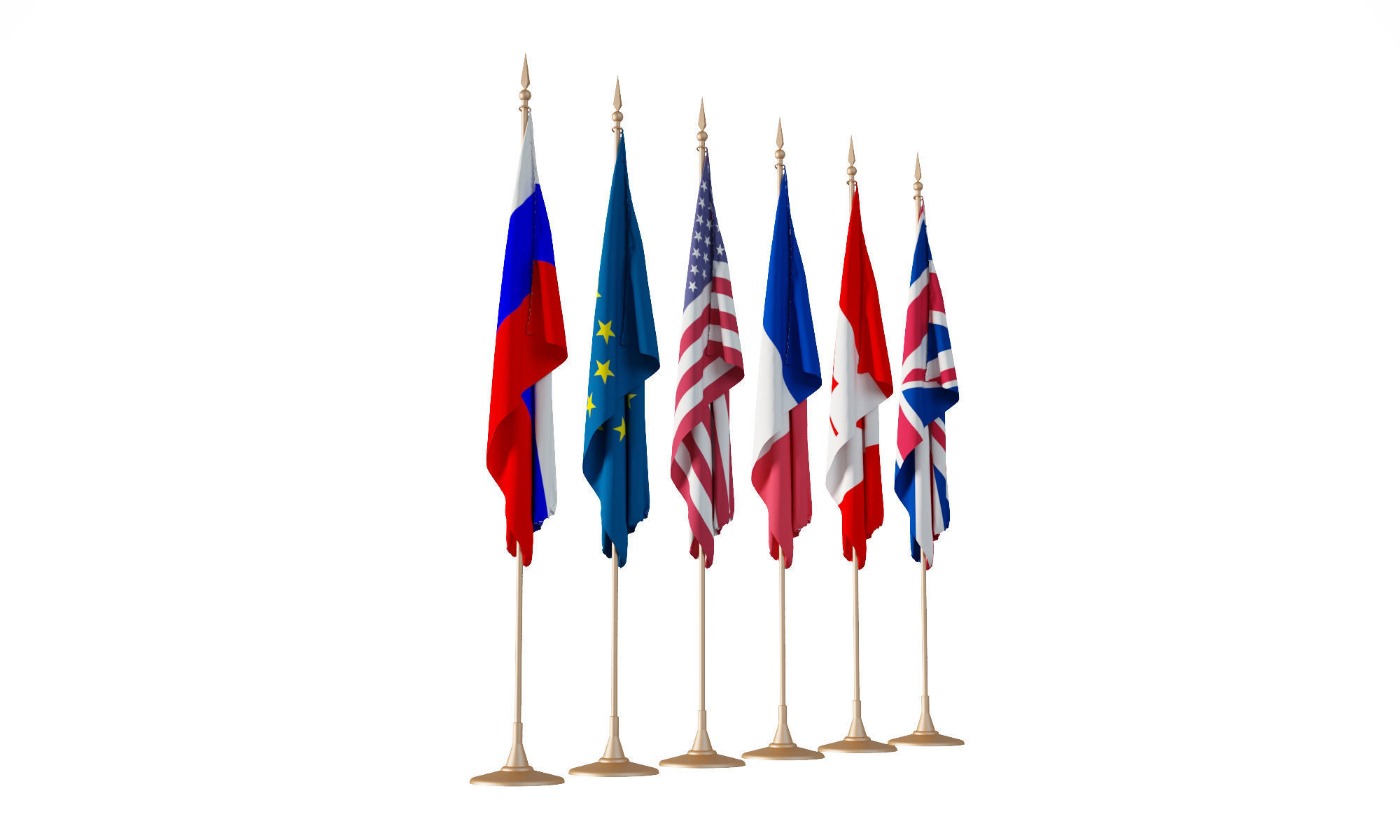 Flags five 3D model_5
