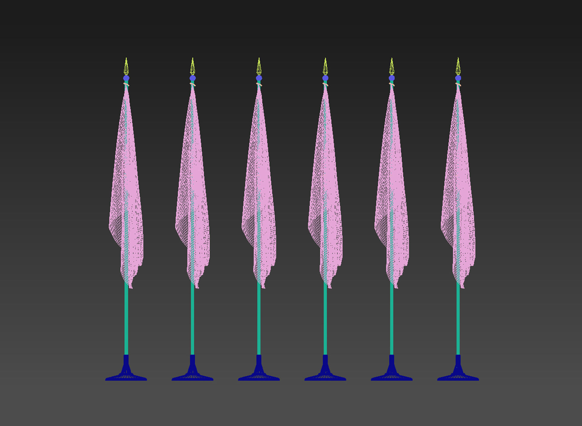 Flags five 3D model_8