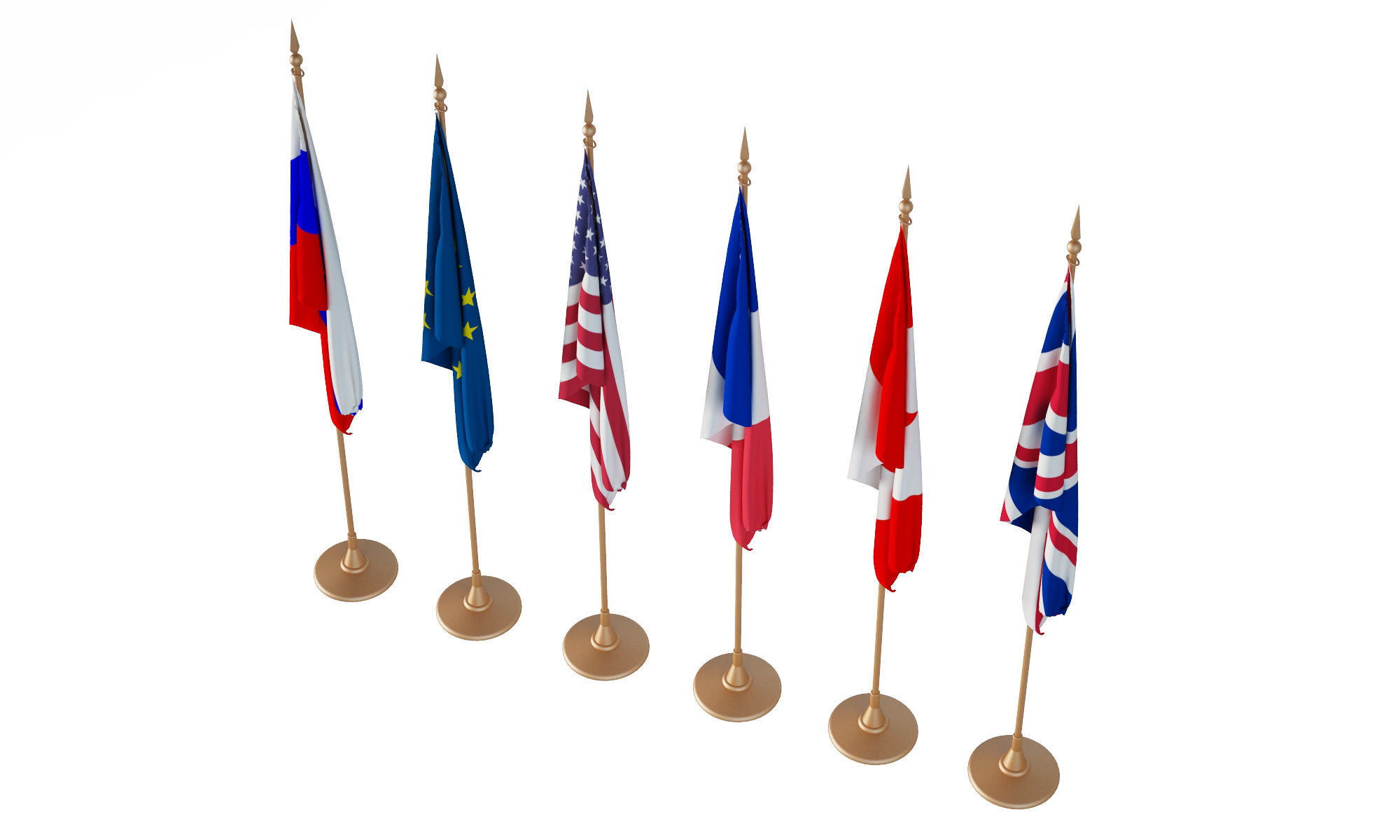 Flags five 3D model_3