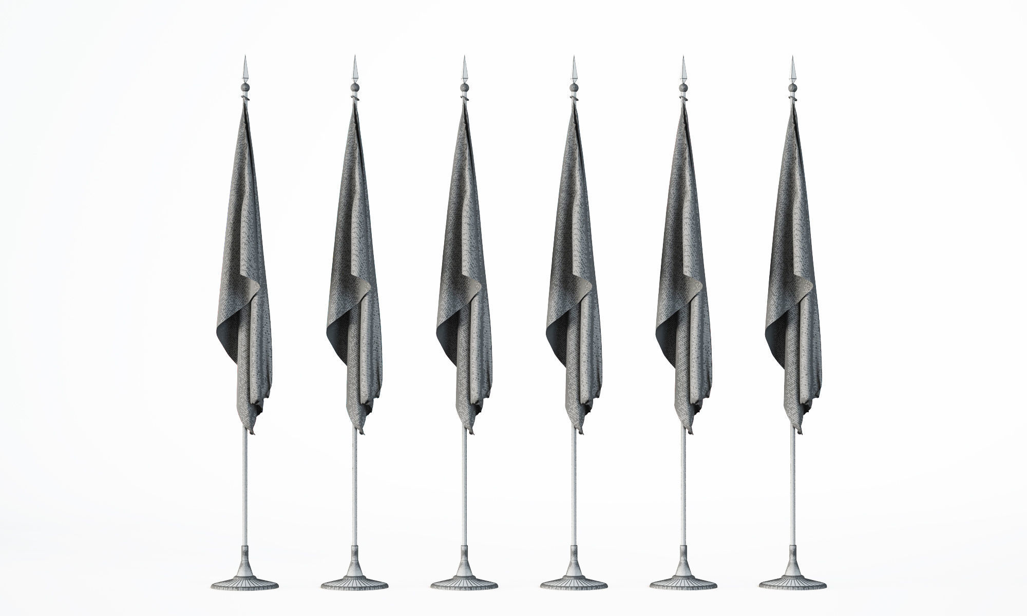 Flags five 3D model_2