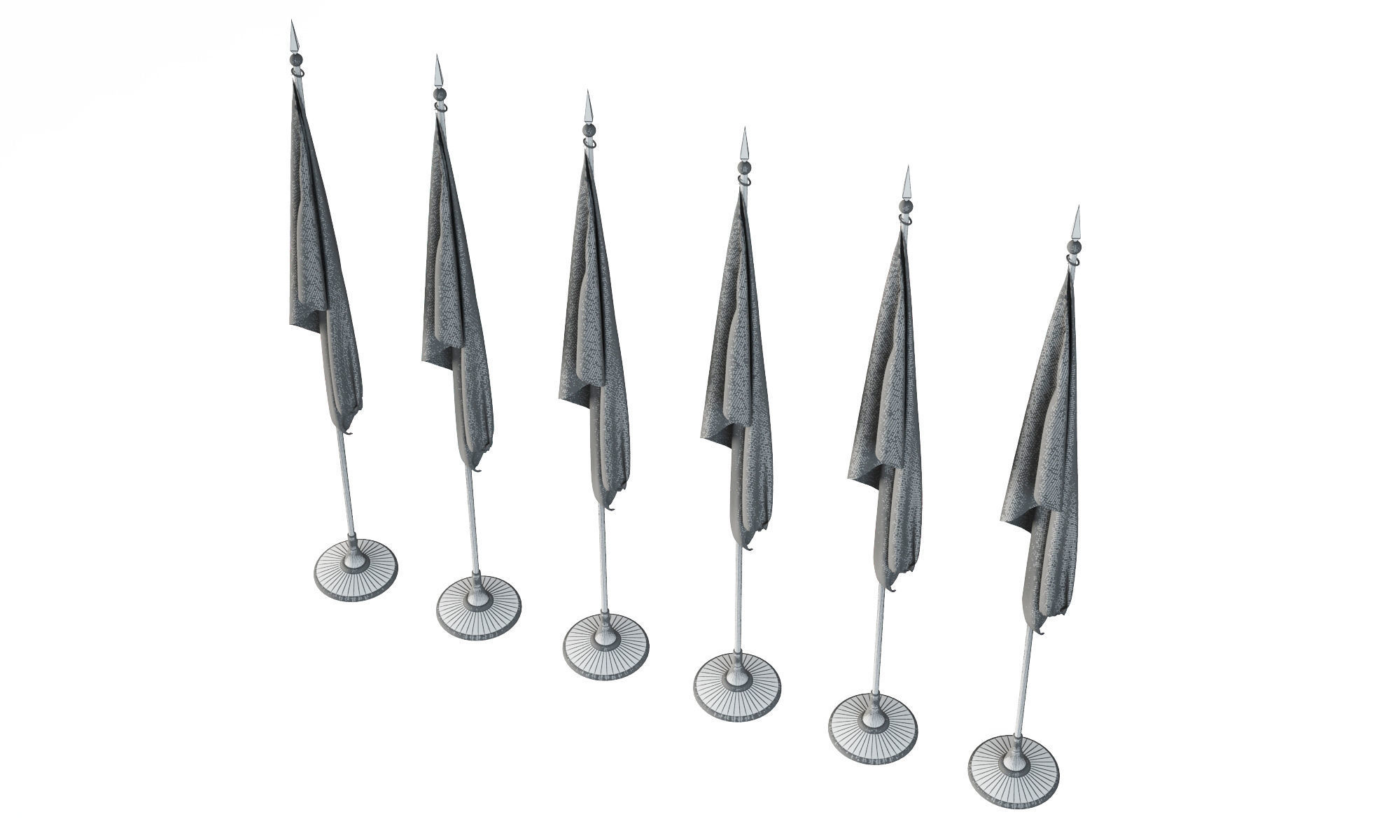 Flags five 3D model_4