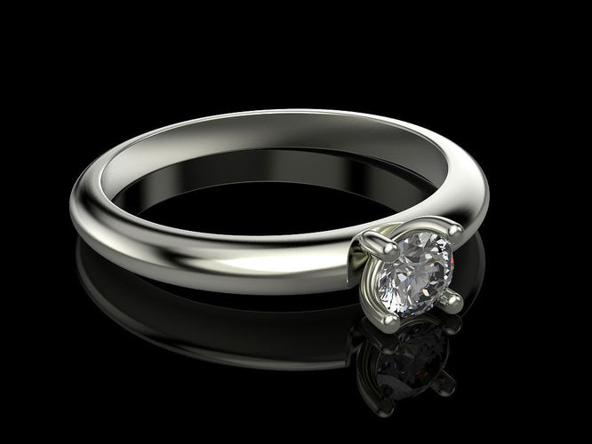 Solitaire engagement ring Free 3D print model