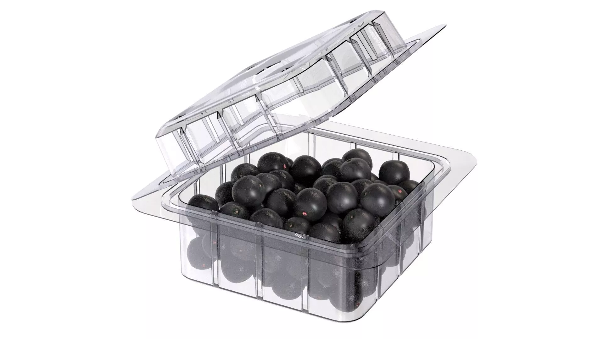 Acai Fruit Box Plastic Transparent Low-poly 3D model