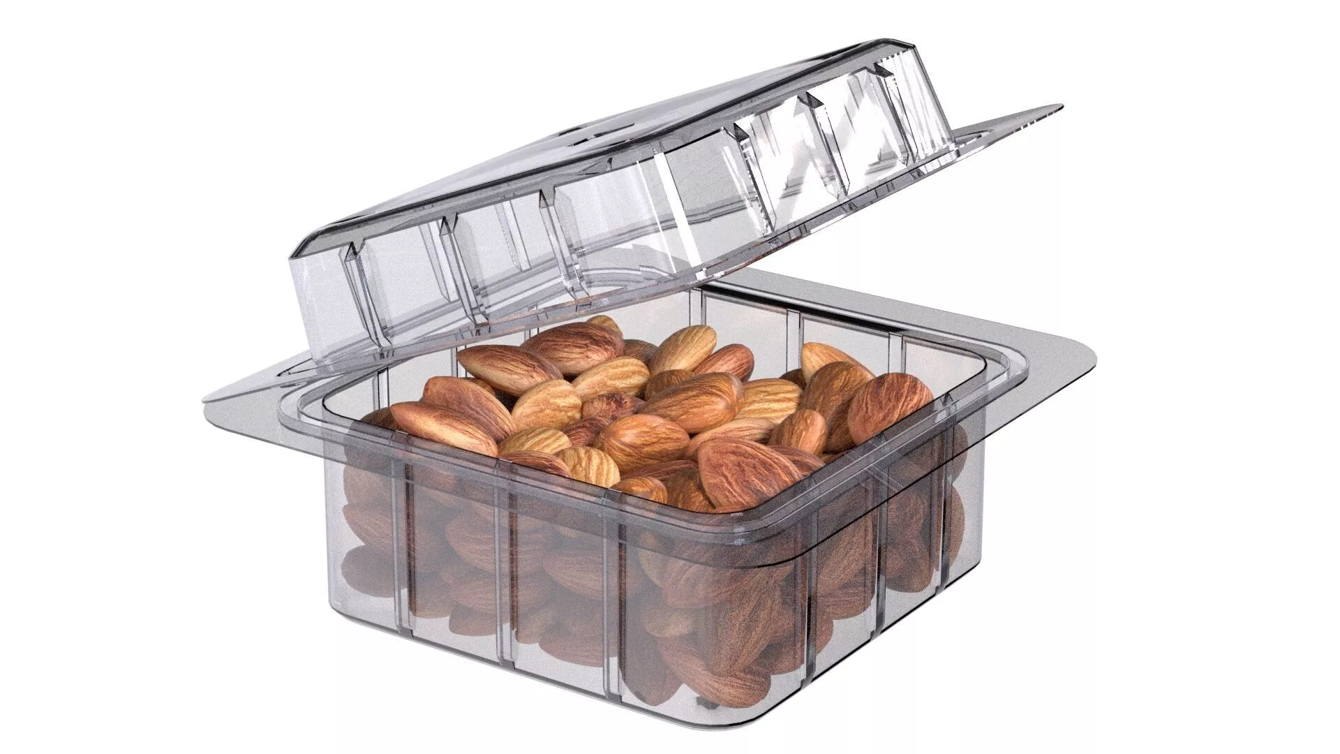 Almond Box Plastic Transparent Low-poly 3D model