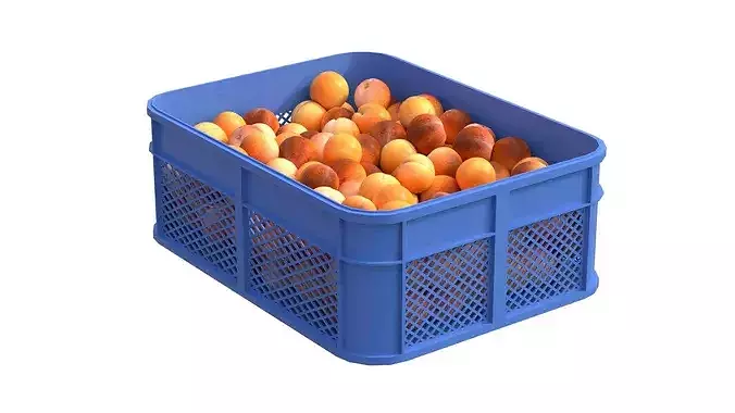 Apricot Plastic Crate Low-poly 3D model 2