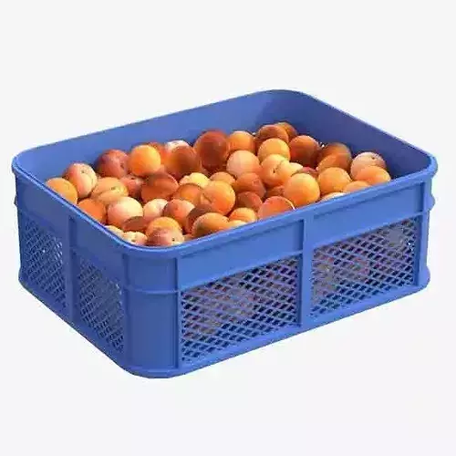 Apricot Plastic Crate Low-poly 3D model 6