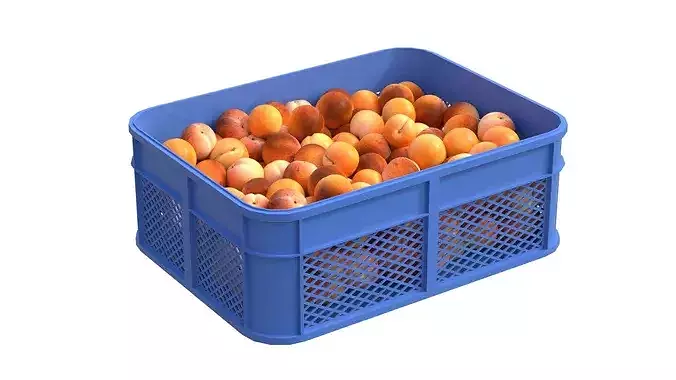 Apricot Plastic Crate Low-poly 3D model